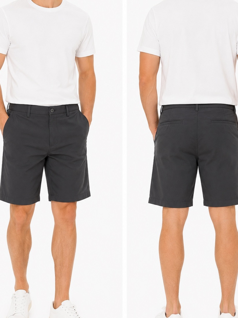 Perry Ellis Black Flat-Front Performance Golf Shorts
